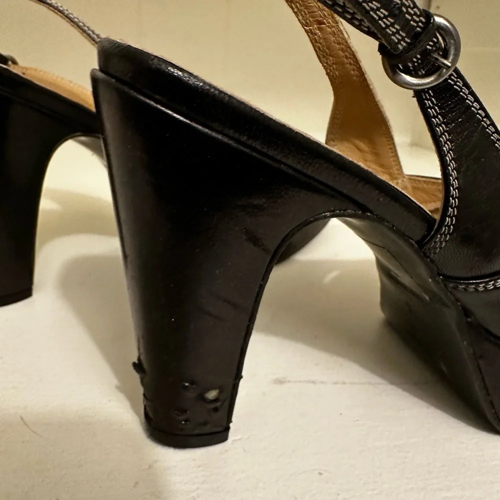 MIU MIU Leather Sling Back Pumps Size 7.5 (EU 37.5) - Picture 5 of 8